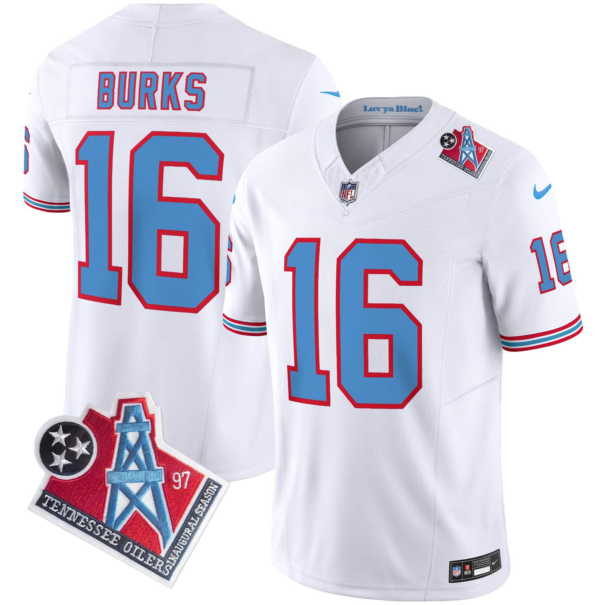 Men Tennessee Titans #16 Burks White 1997 Throwback 2024 Nike Limited Vapor NFL Jersey->indianapolis colts->NFL Jersey